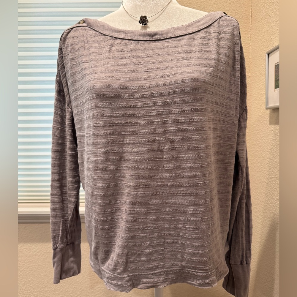 Anthropologie Mauve Striped Top